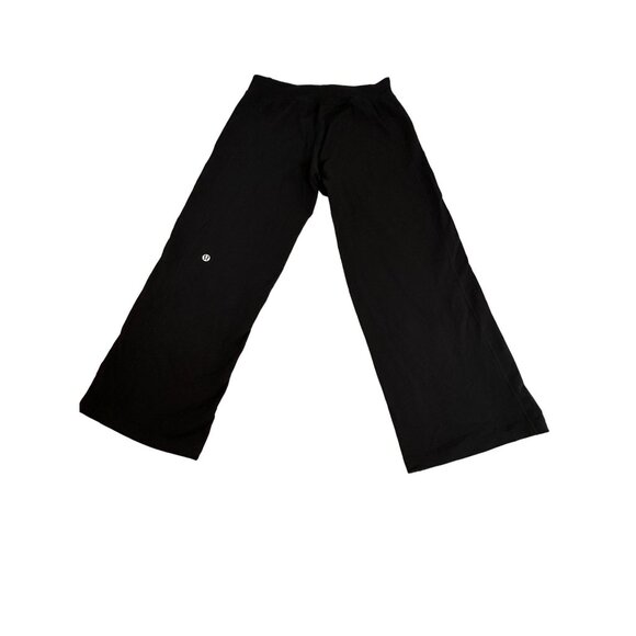 Lululemon Athletica Black Cotton Lycra Womens Wide-Leg Pants L Retired - Picture 8 of 14
